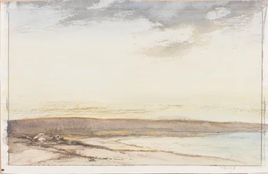 Errait, Coast of Mull (lyijykynä ja akvarelli (pesu) paperille (liimattu kortille))